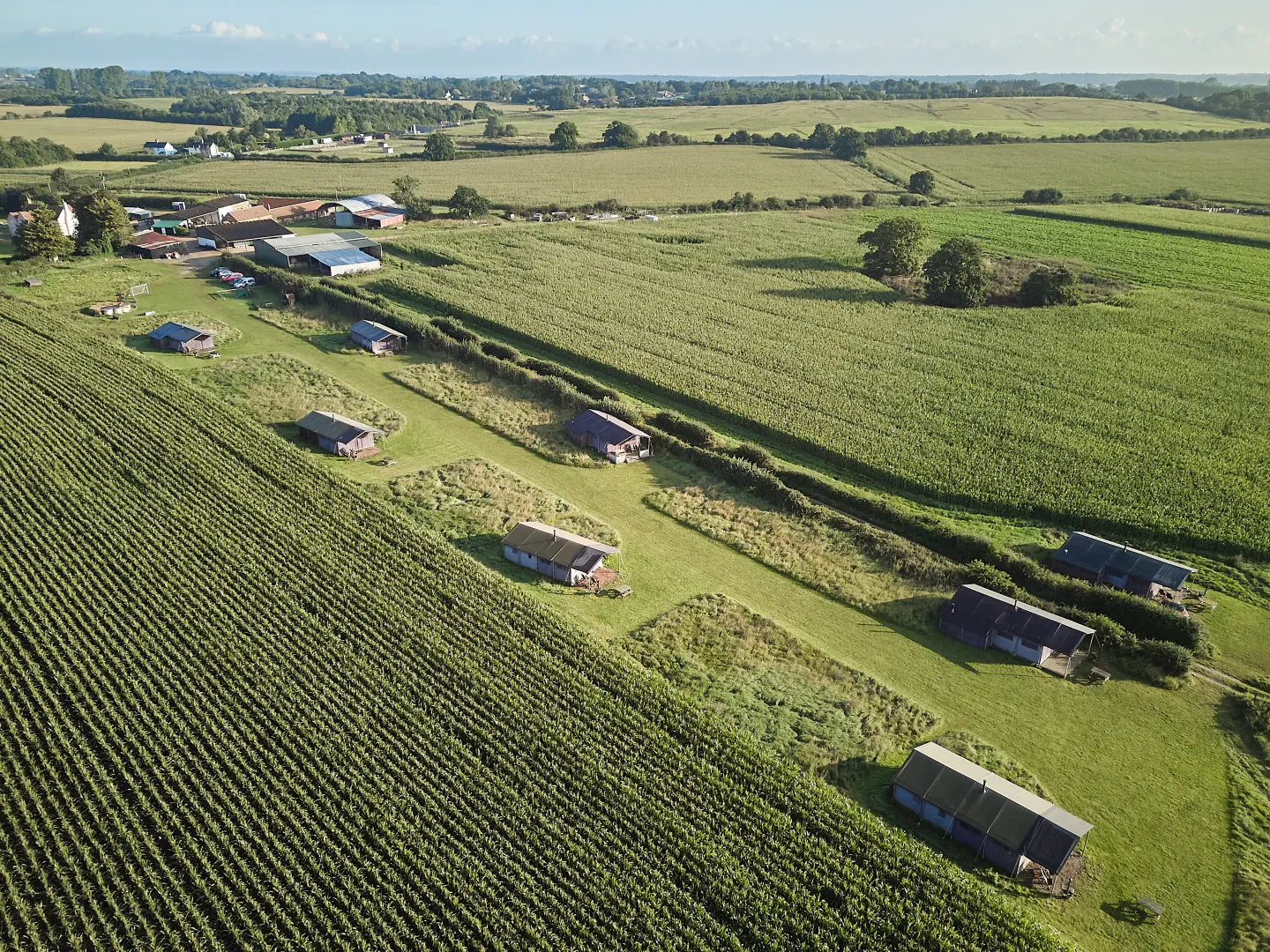 Canvas lodges at College Farm