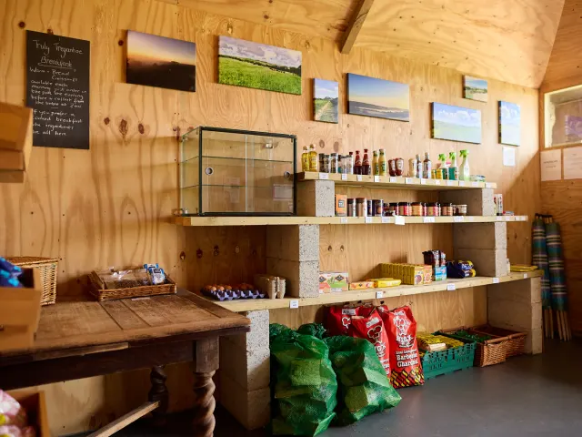 Canvas lodges at Treganhoe Farm, Cornwall