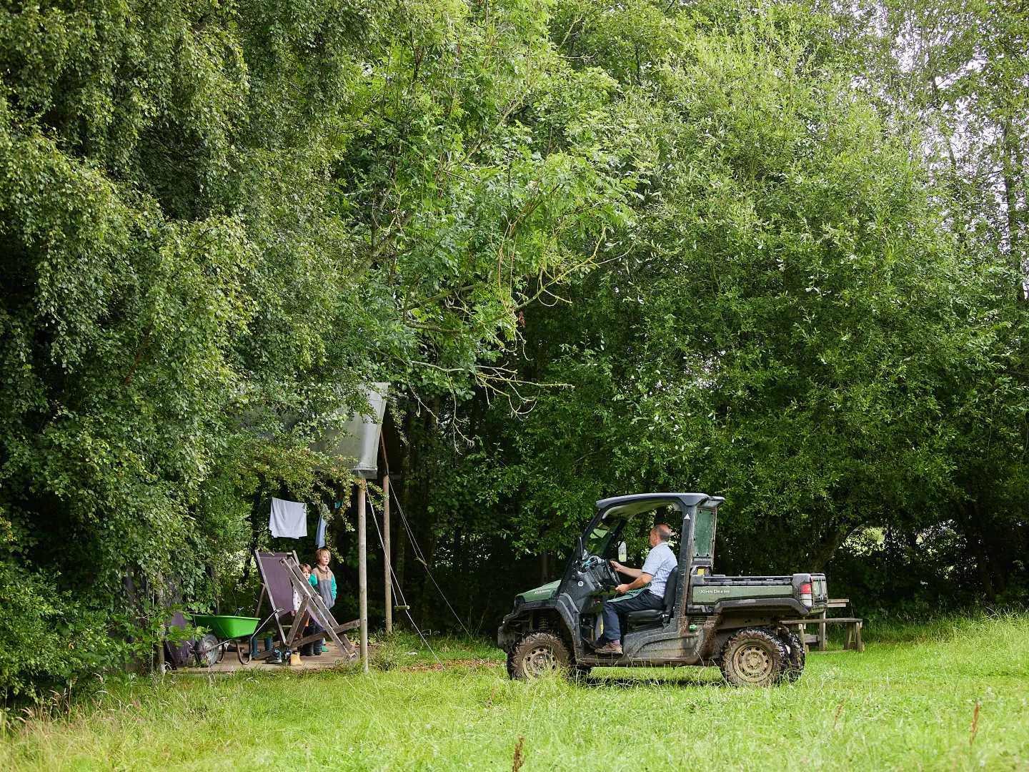 Canvas lodges at Upper Shadymoor Farm